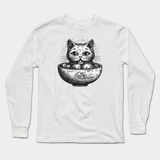Meowdle bowl Long Sleeve T-Shirt